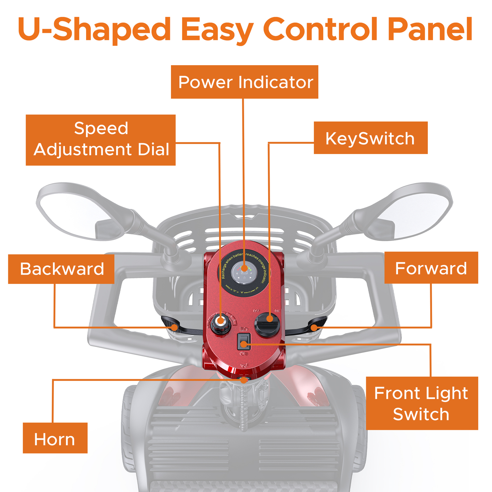MAX 330lb 4 Wheel Electric Wheelchair 24V Folding Senior Electric Scooter