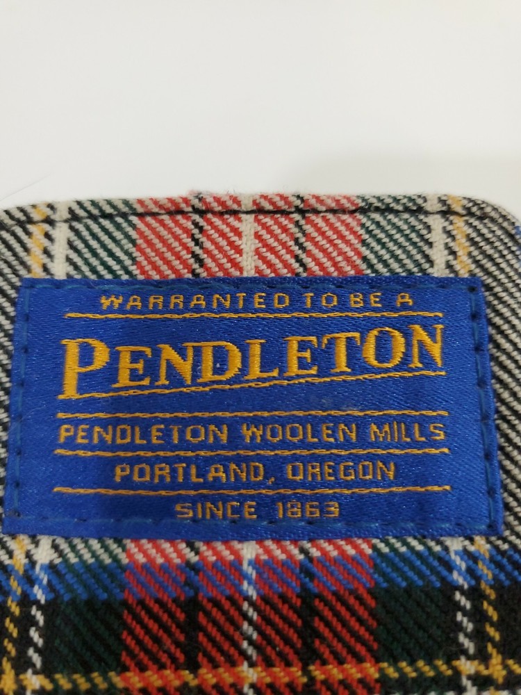 Pendleton Red Plaid Travel Clock 100% Wool Shell