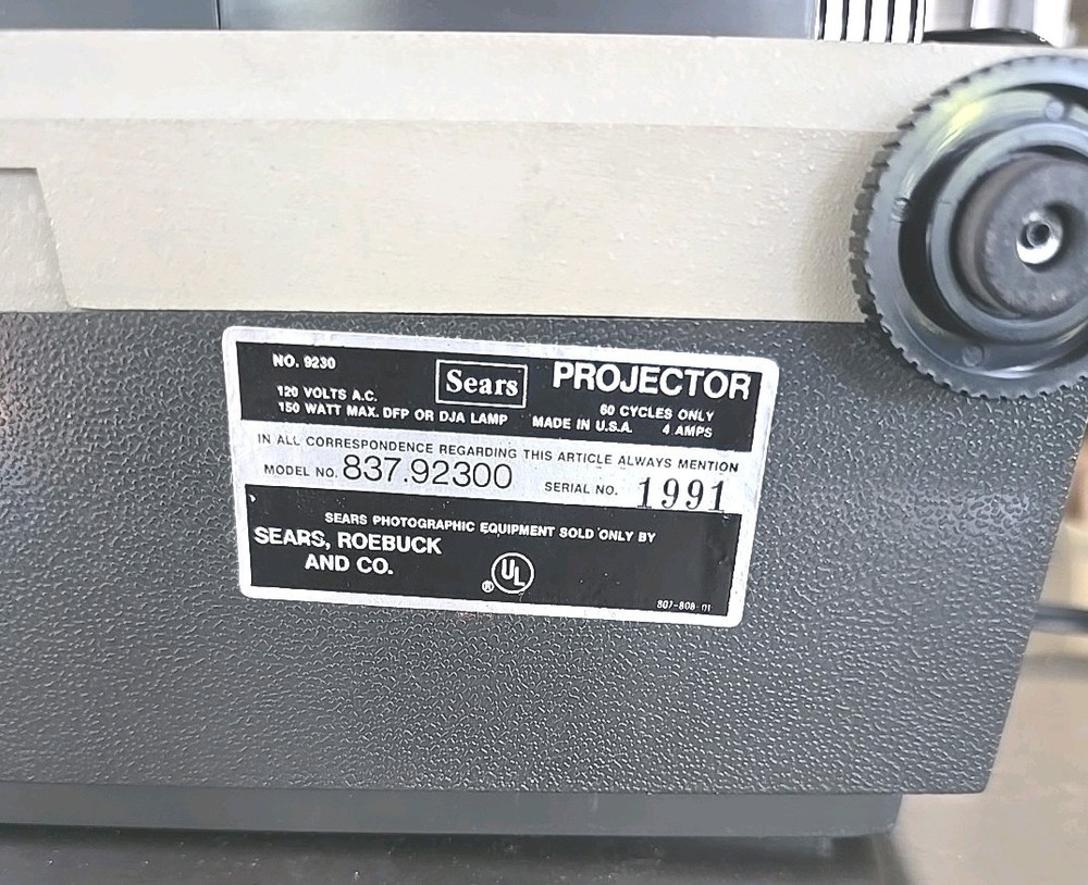 Sears Du-All Eight Automatic Threading Movie Projector (Model 9230)
