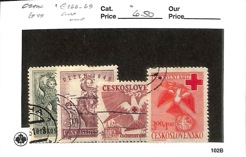 Czechoslovakia Postage Stamp, #B166-B169 Used, 1949 (AC)