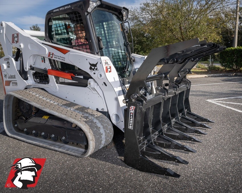 Skid Steer XHD Root Rake Grapple Universal Attachment 72" by McLaren