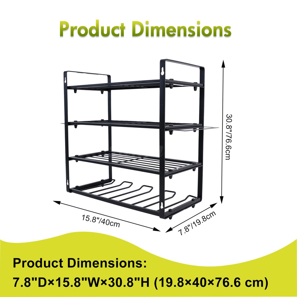 Power Tool Organizer Wall Mount Extended Large Heavy Duty 4 Layer 4 Drill Holder