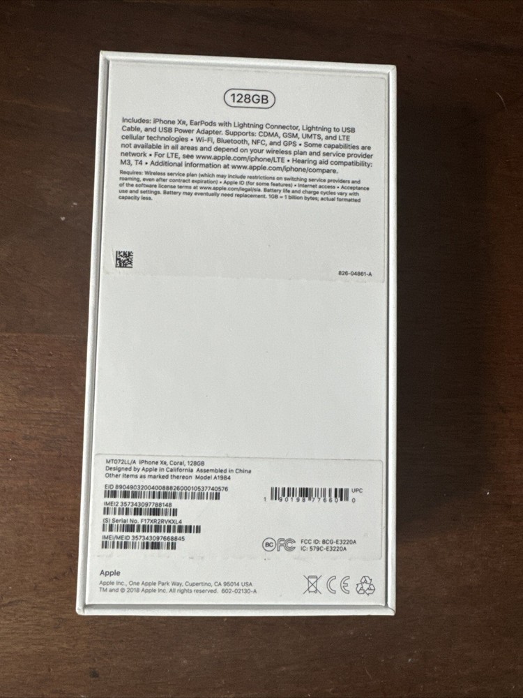 Coral Apple iPhone XR - Box ONLY