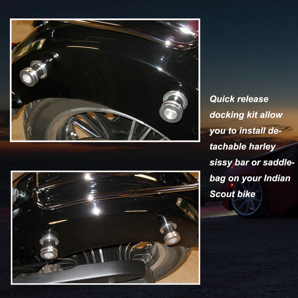 Quick Release Sissy Bar Backrest Mounting Spools Kit For Indian Scout 2015-2024