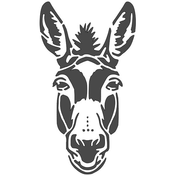 5"x8" Clear Plastic Stencil - Donkey Mule (SC840)*****