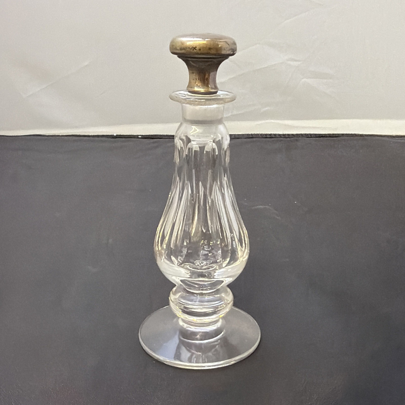 Antique 6” Decanter With Sterling Silver Top