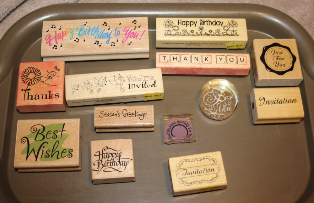 13  wood based printing shapes - various messages