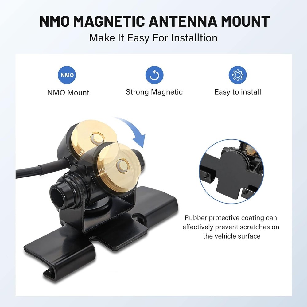 Anina Adjustable NMO Antenna Lip Hatchback Mount Bracket Through Hole Fixed...