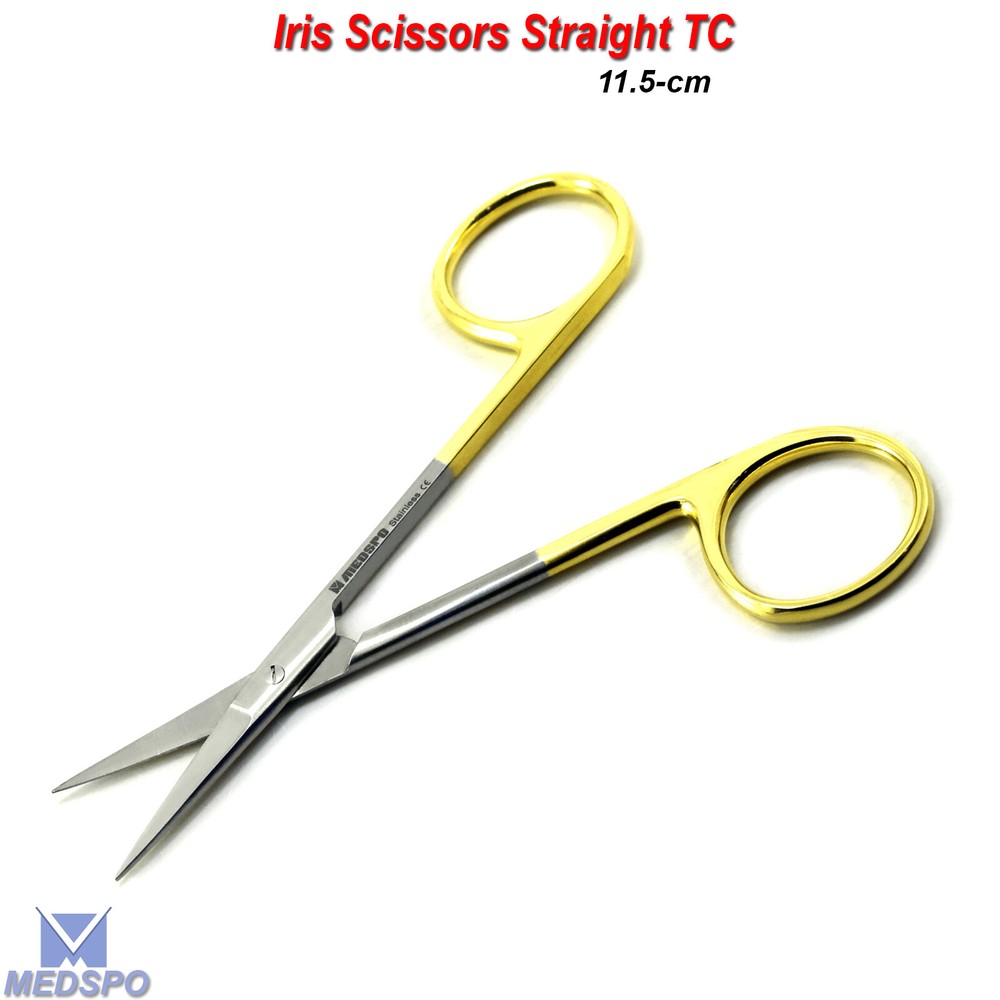 Surgical Premium Iris Scissors Straight TC Dental Veterinary Tissue Instruments