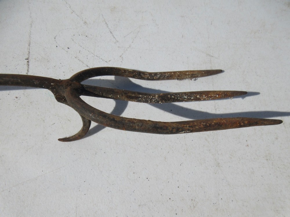 Large Vintage Fireplace Fire Poker Tool Bronze Handle