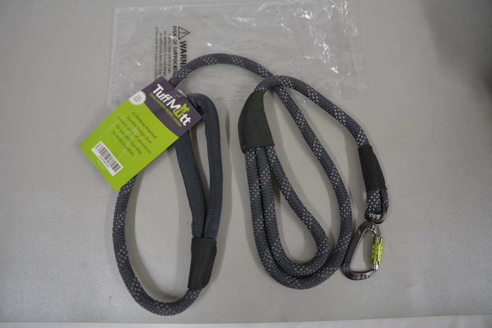Gray Tuff Mutt Dual Handle Rope Dog Leash 5'🔥