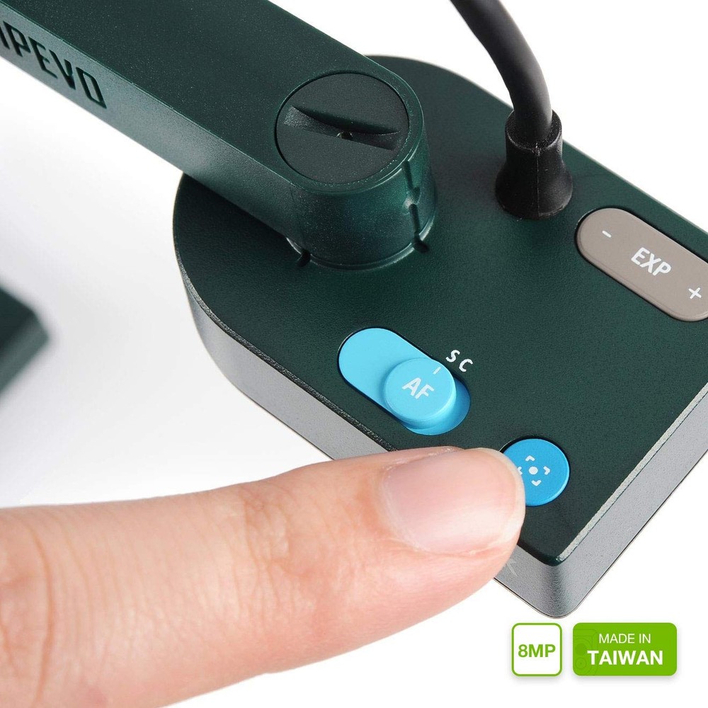 IPEVO V4K Ultra High Definition 8MP USB Document Camera — Mac OS, Windows, Ch...