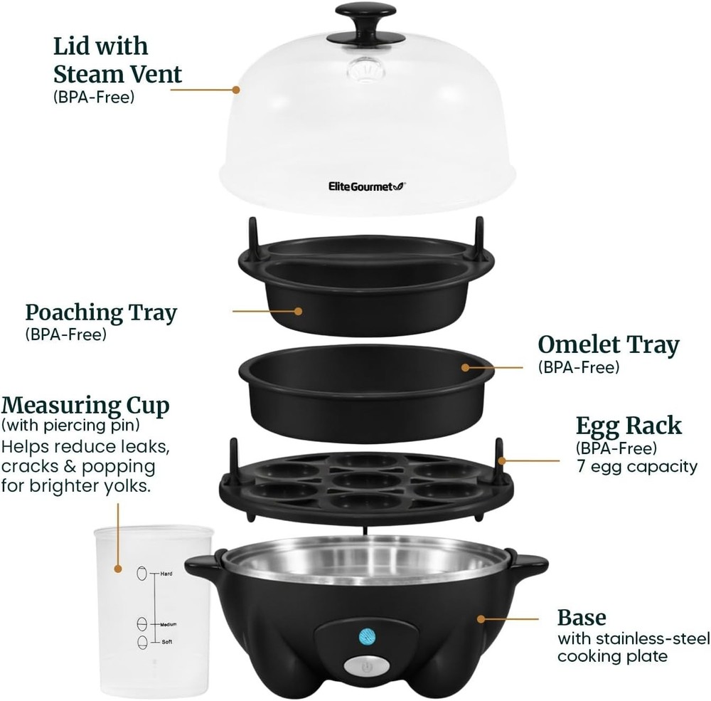 Rapid Egg Cooker for Hard, Medium, Soft Eggs