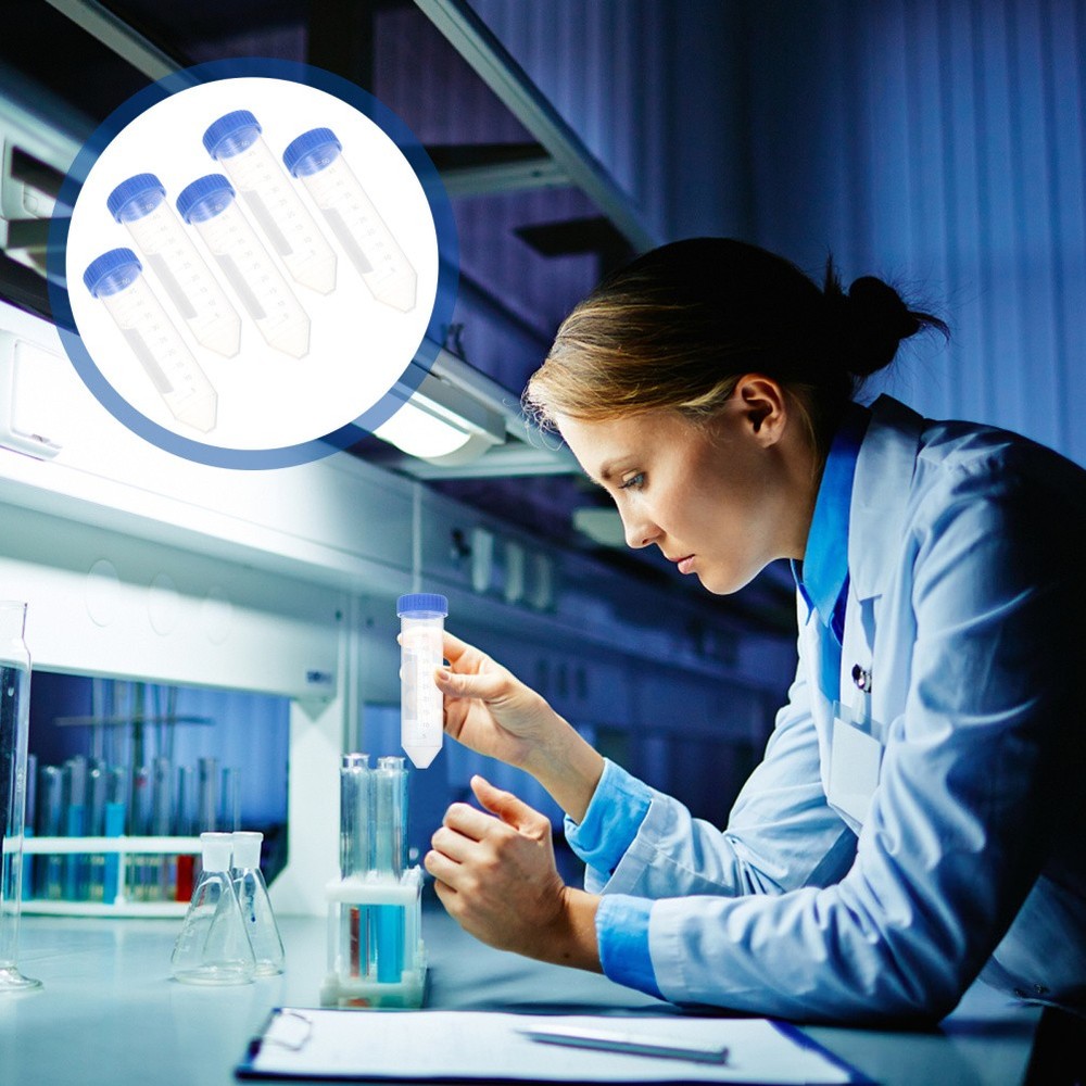 25pcs Centrifuges Tubes With Screw Caps - 50ml Plastic Clear Sample Storage