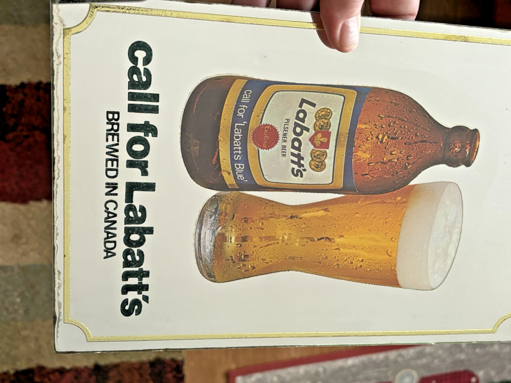 Vintage Labatts Beer Mirror Sign