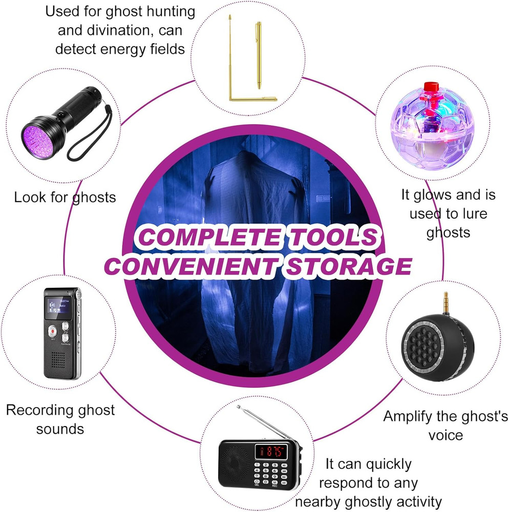11 Pcs Ghost Hunting Equipment Kit Include Ghost Hunting Box, Electromagnetic...