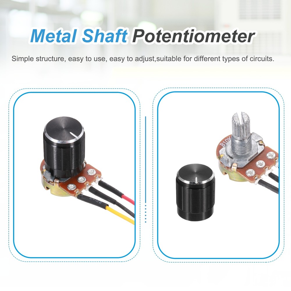 3Pcs WH-148 Potentiometer 3Pins B10K±20% Ohm Variable Resistor with 3 Knobs