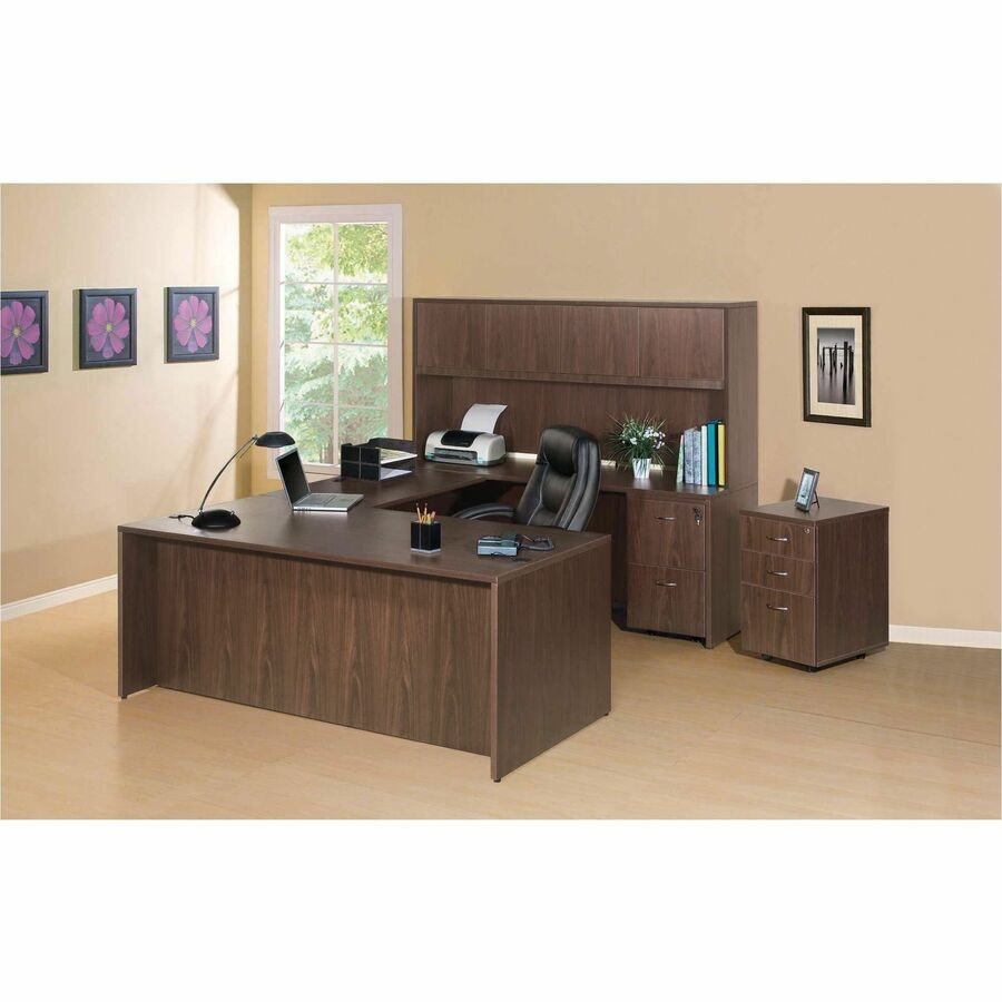 Lorell LLR69980 Walnut Laminate Return Shell 42"x24"