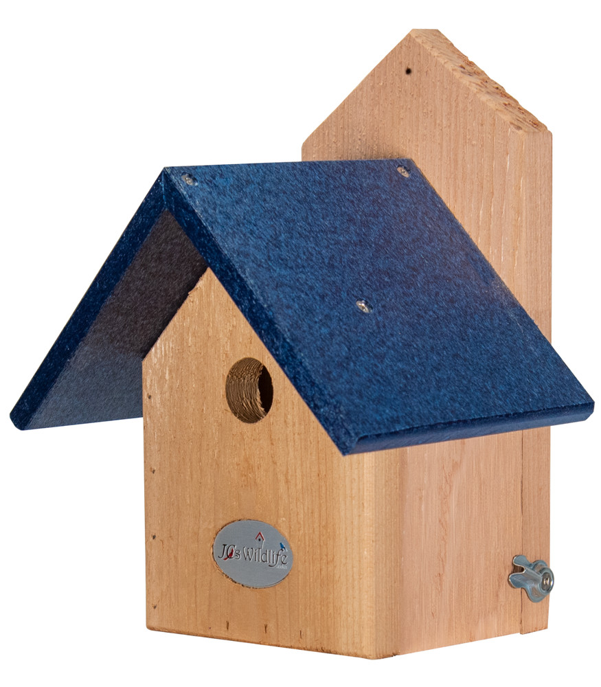 (Blue) Post Mount Wren House