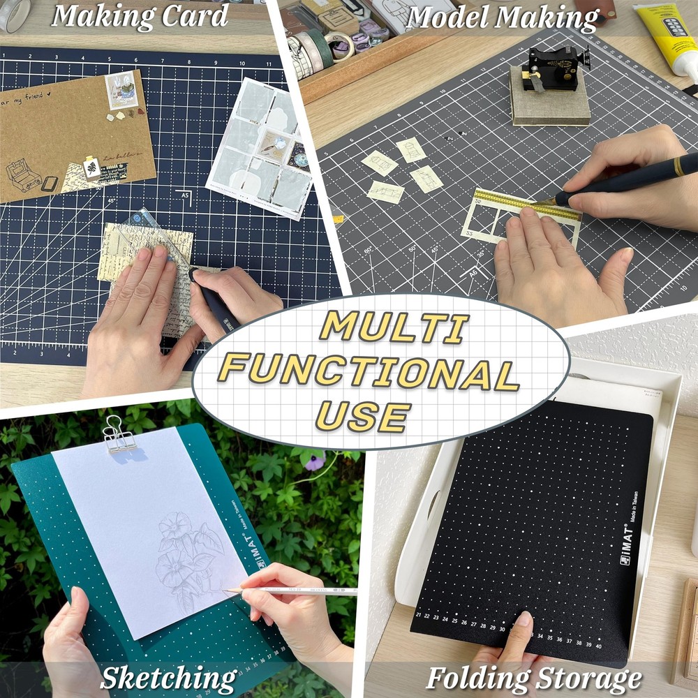 Flip Cutting Mat Note A3 Inch Version 12x18 Foldable Grid Black Craft Board