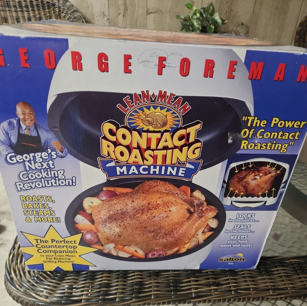 George Foreman Lean Mean Contact Roasting Machine Roaster New Open Box