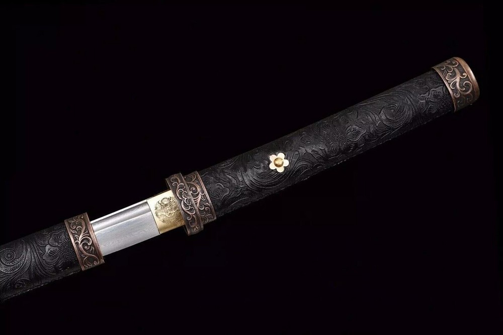 JAPANESE SAMURAI KATANA SWORD DAMASCUS FOLDED STEEL SHARP FULL TANG SHARP