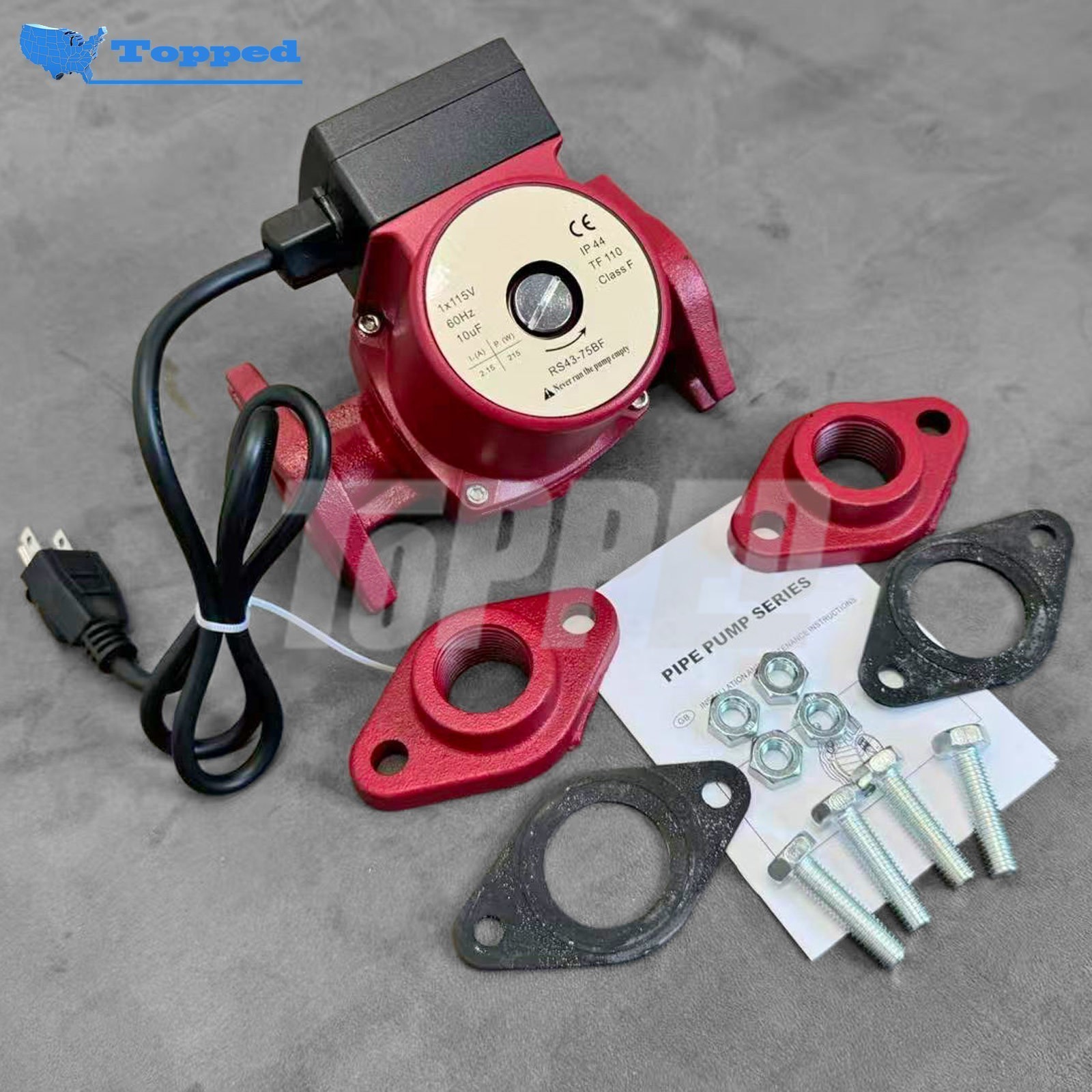 UP43-75BF Bronze Circulator Pump for Grundfos 115V 1-Speed 40.9GPM 1-1/2"Flange