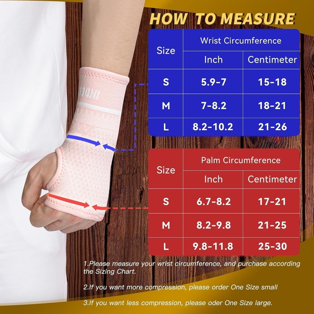 INDEEMAX Copper Wrist Compression Sleeve 1 Pair, Comfortable Hand Brace Suppo...