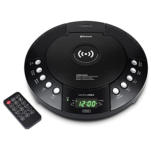 HX-329CD CD Player with Wireless Charging, FM Radio, Bluetooth, Digital Clock