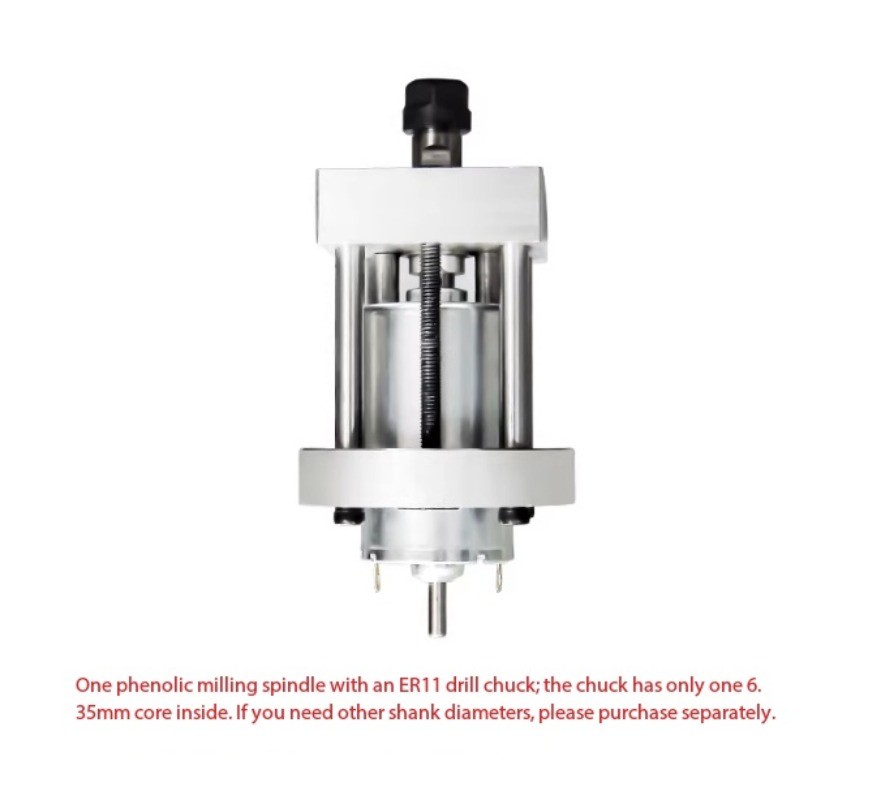 Adjustable-height Spindle for Edge Trimming, Grooving and Bakelite Milling