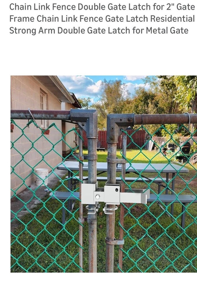Chain Link Double Gate Latch for 2" Gate Frames Farm Driveway Fencing