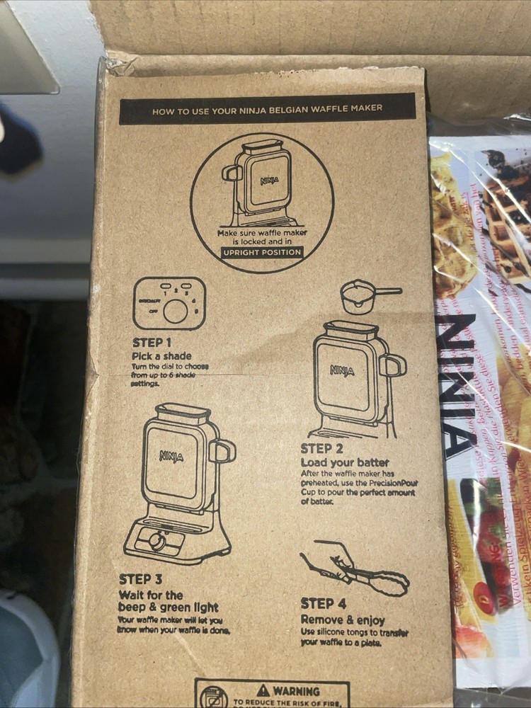 Ninja BW1001 NeverStick PRO Belgian Waffle Maker Vertical Design