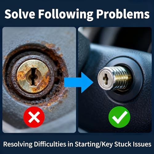 Ignition Switch Lock Cylinder with Key 1F2009012B 1L3Z11582A Replace for Ford