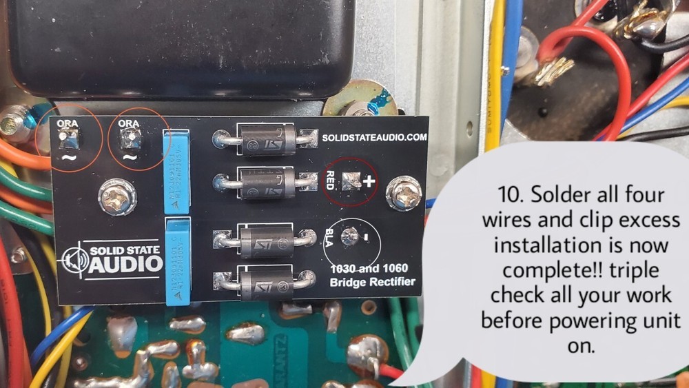Marantz 1030 1060 Integrated Amplifier 5B2 Bridge Diode Upgrade Replacement Kit