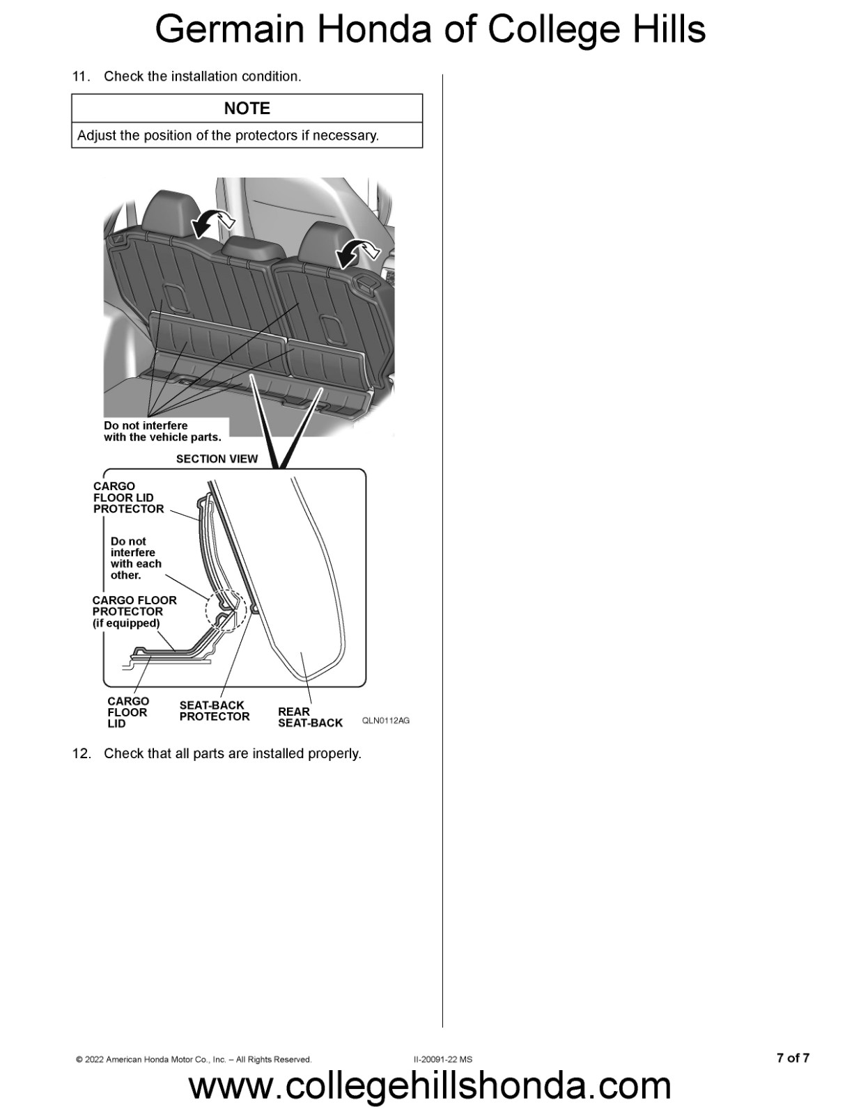 2023-2025 Genuine Honda CR-V Hybrid Seat Back Protectors OEM NEW! 08P30-3A0-100A