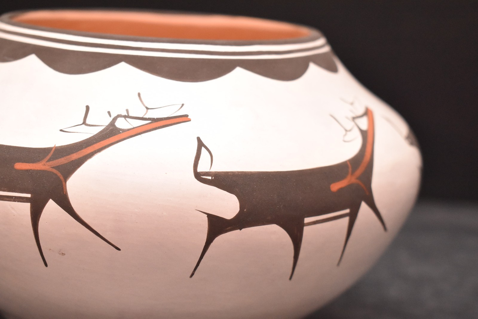 Zuni Pottery Anderson Peynetsa Heartline Deer 7.5" Jar Native American Figural