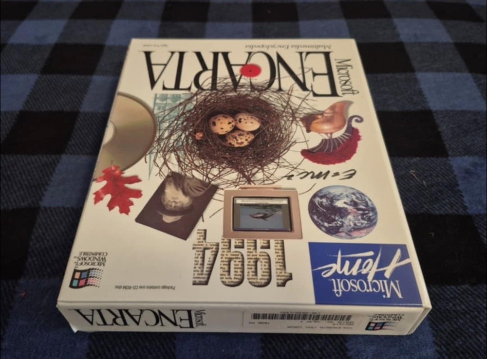 MICROSOFT ENCARTA 1994 Multimedia Encyclopedia CD-ROM Big Box