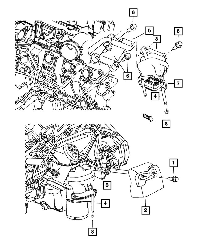 Genuine Mopar Engine Support Bracket 5166040AB