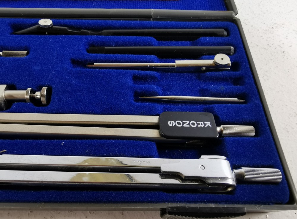 Vintage Kronos 311 Compass Set Technical Drawing Drafting Tools Kit
