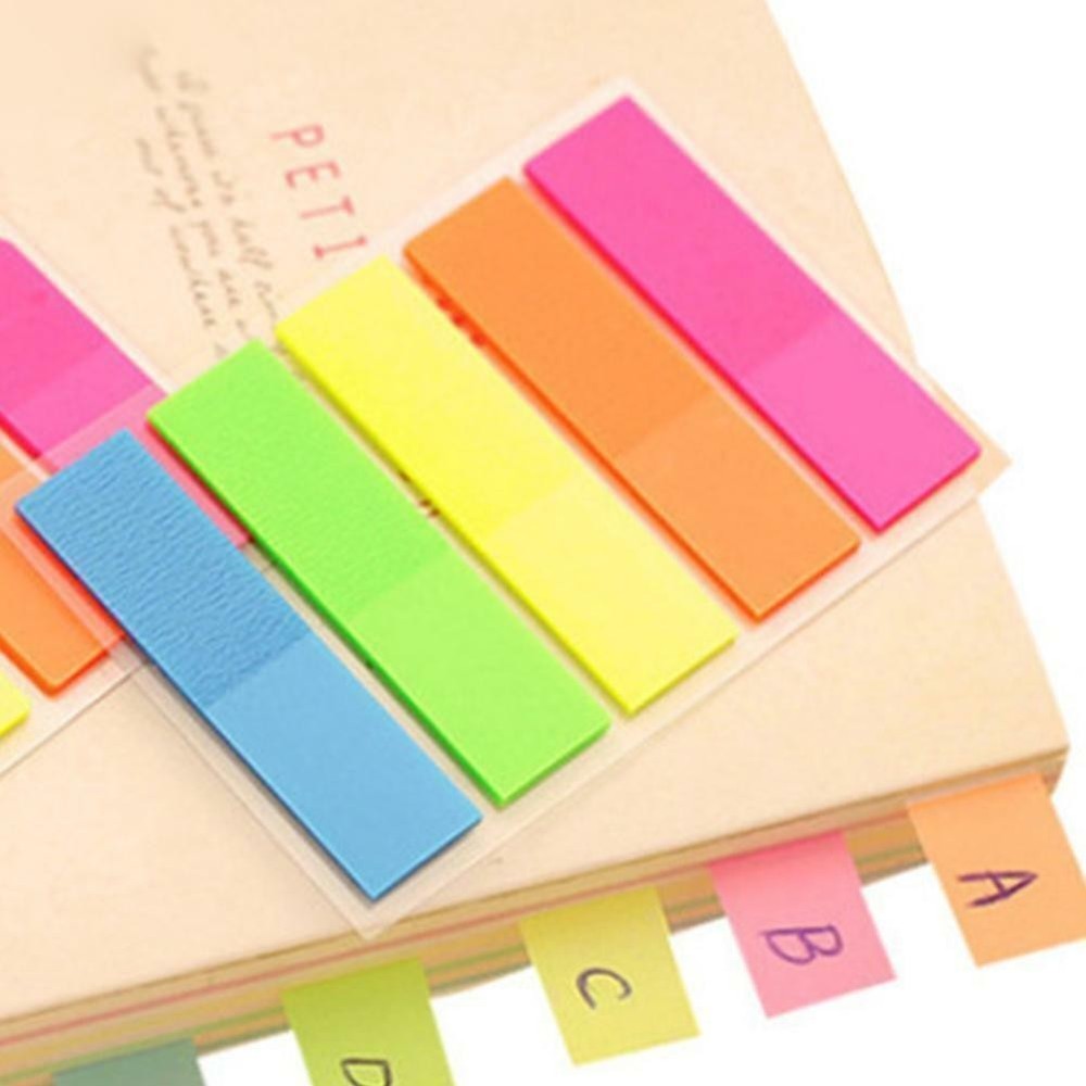 100Pcs Fluorescence Sticky Notes Memo Flags For Bookmark Sticker