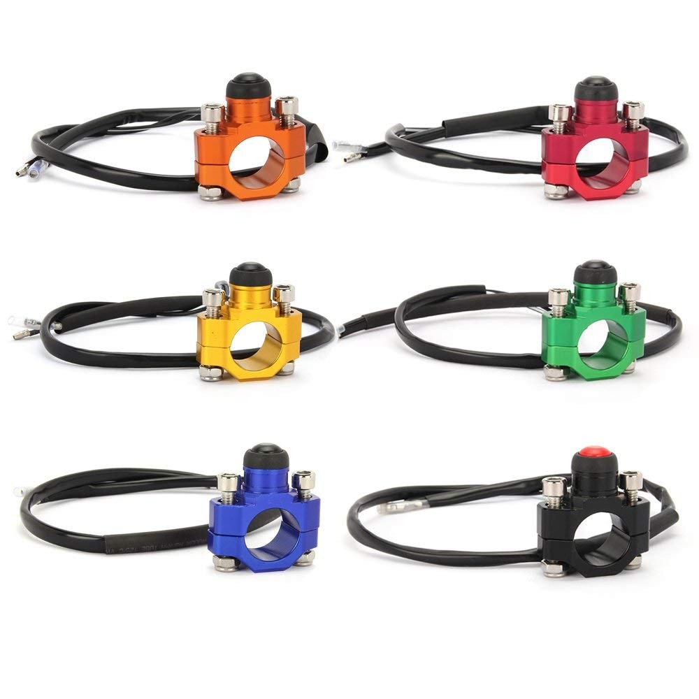CNC Dirt Bike Engine Stop Start Kill Switch Button CNC with Mounting Backplat...