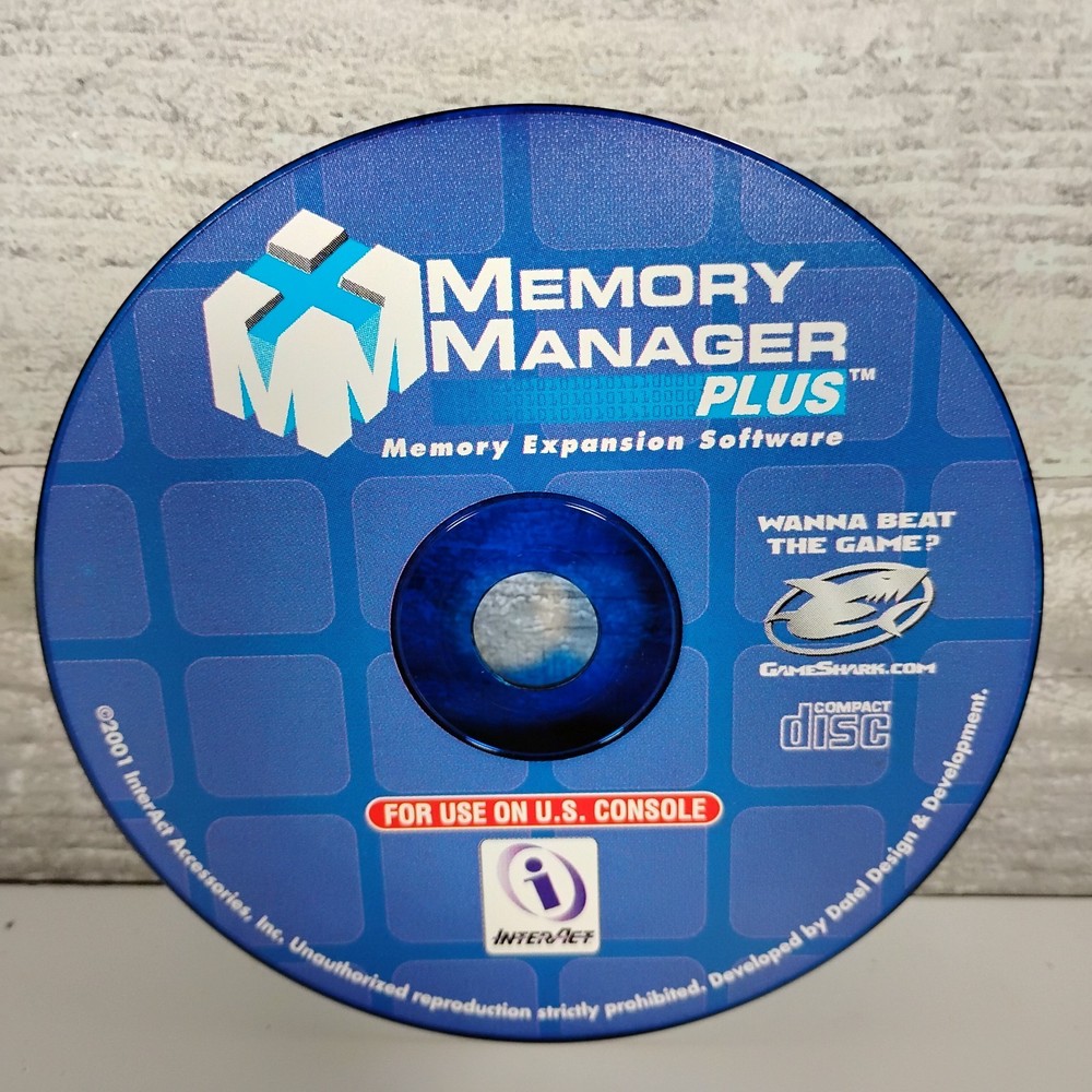 Interact GameShark Memory Manager Plus Sony PlayStation 2 PS2 Software Disc only