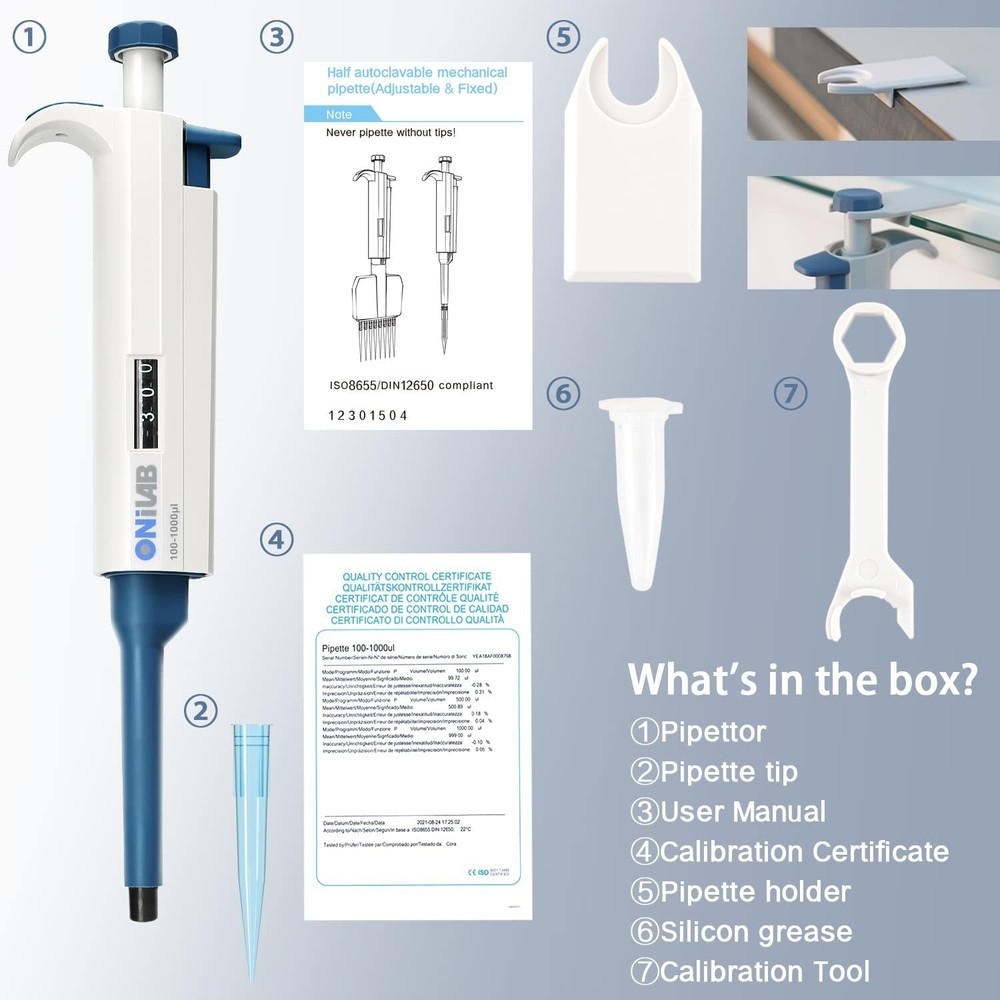 Micro Pipette with Large Display for Easy Volume Identification and Calibration