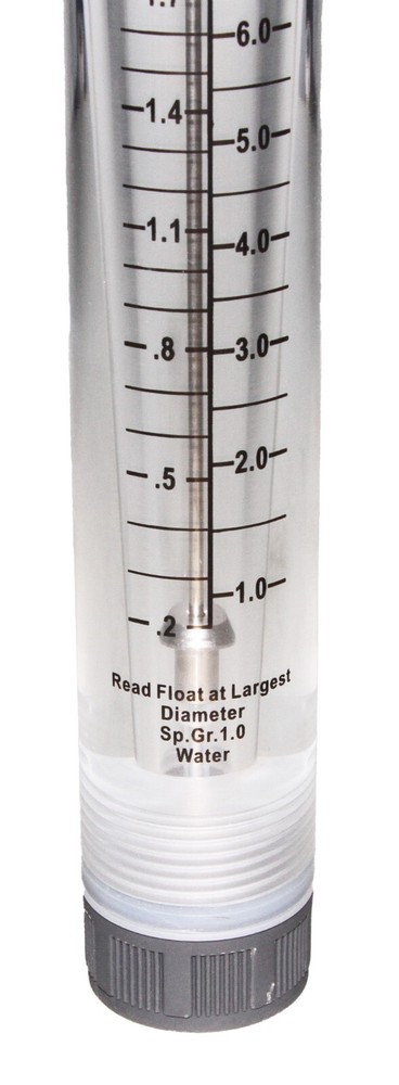 Neo-Pure Inline Flowmeter 0.2-2GPM 1/2" FNPT