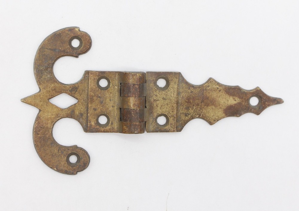Antique 5.875 in. Brass Ice Box Hinge