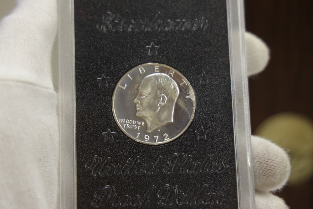1972-S Silver Eisenhower Dollar Proof in Govt. Brown Box...