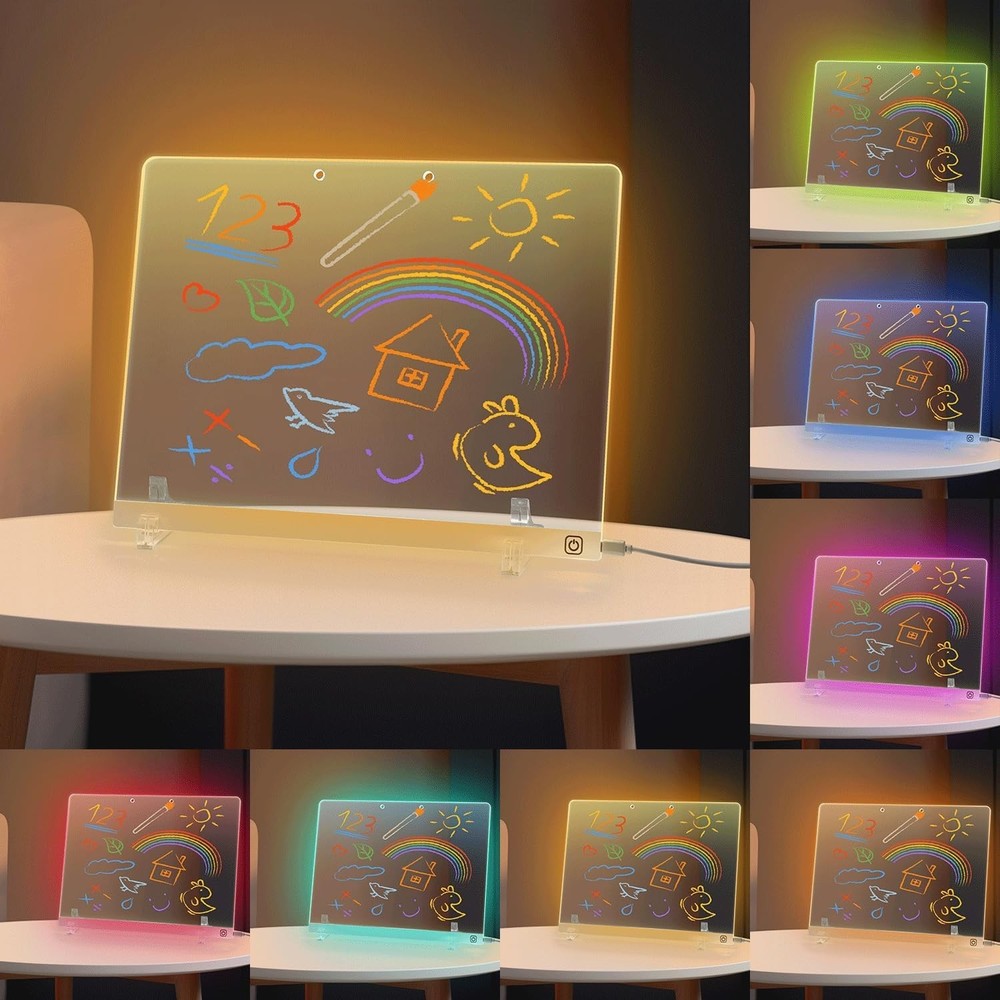 Illuminated Message Board 13.7"x10" - 7 Colors for Fun Creativity Everywhere