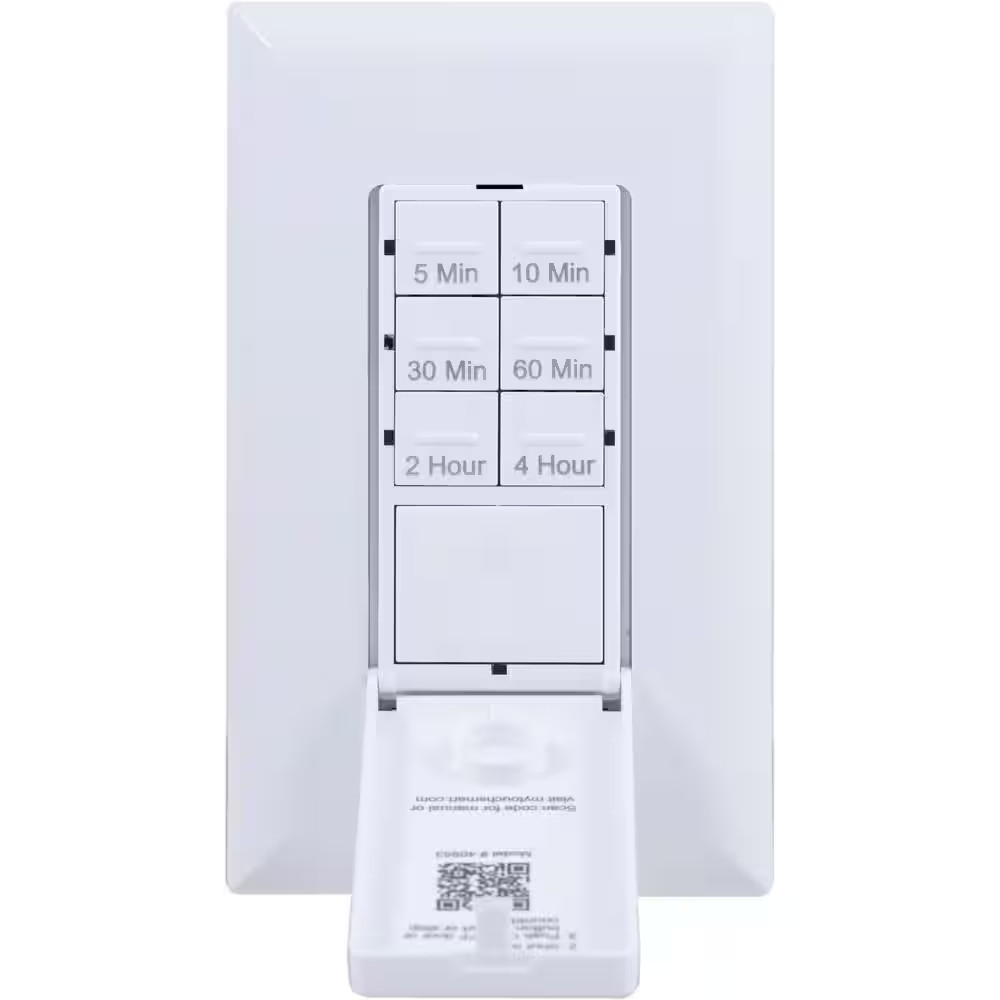 6-Setting Indoor Push Button Countdown Timer with Door, White