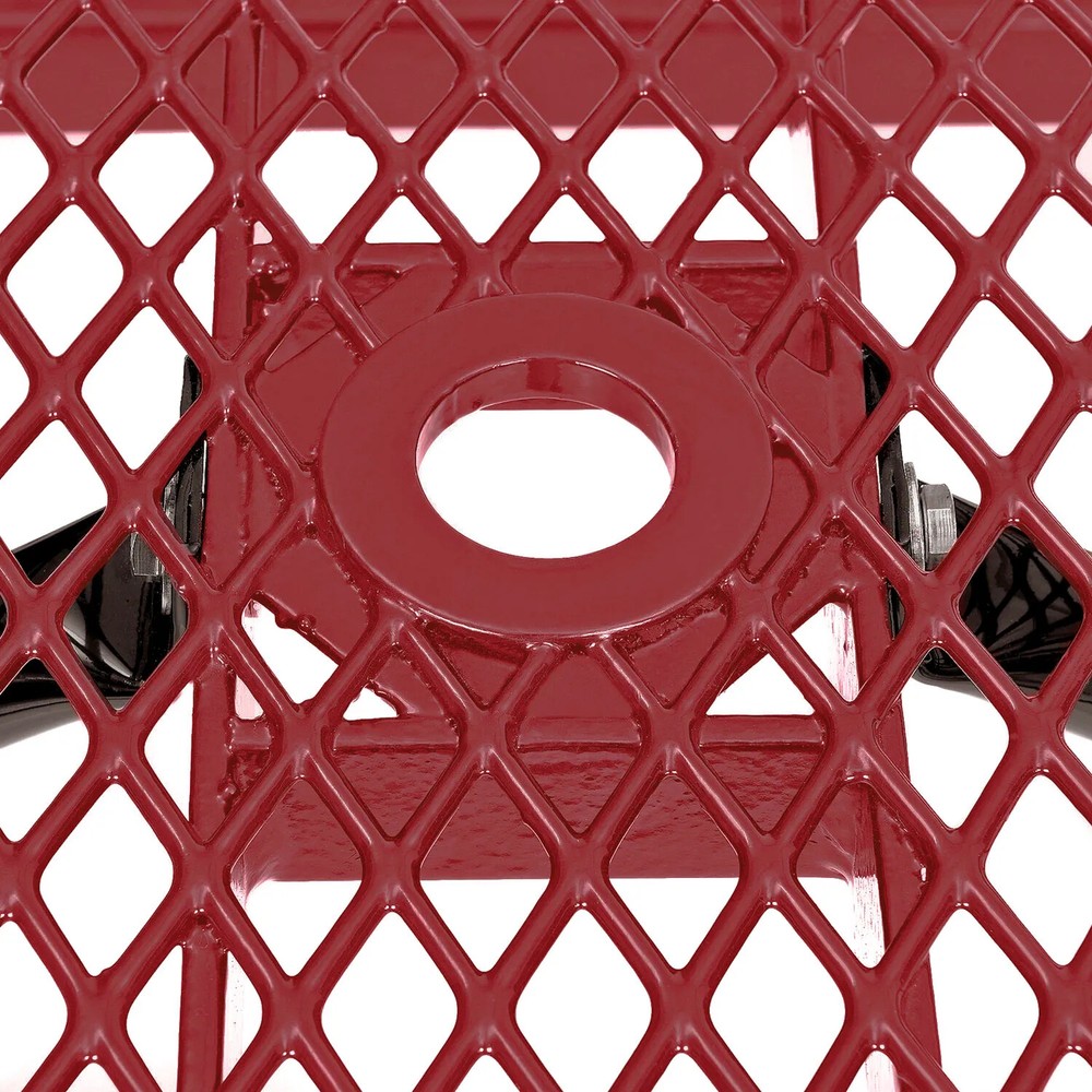 8' ADA Rectangular Picnic Table Expanded Metal Red (96" Long)