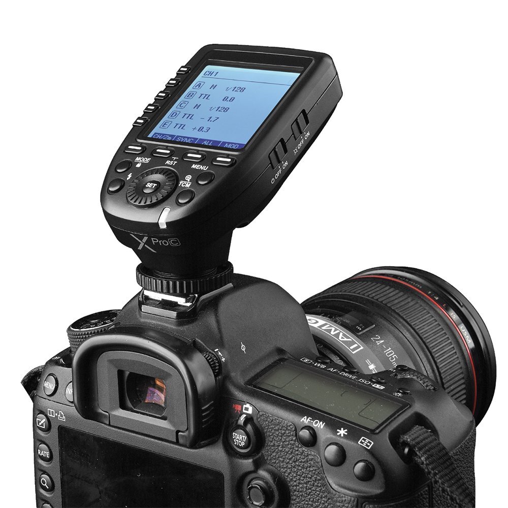 US 1/2/5Pcs Godox XPro-C 2.4G TTL Studio Flash Light Trigger Fr Canon EOS Camera